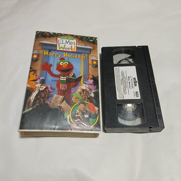 Elmo's World Happy Holidays Sesame Street VHS 2002 Video Tape VTG Clamshell Ripa - Picture 1 of 5